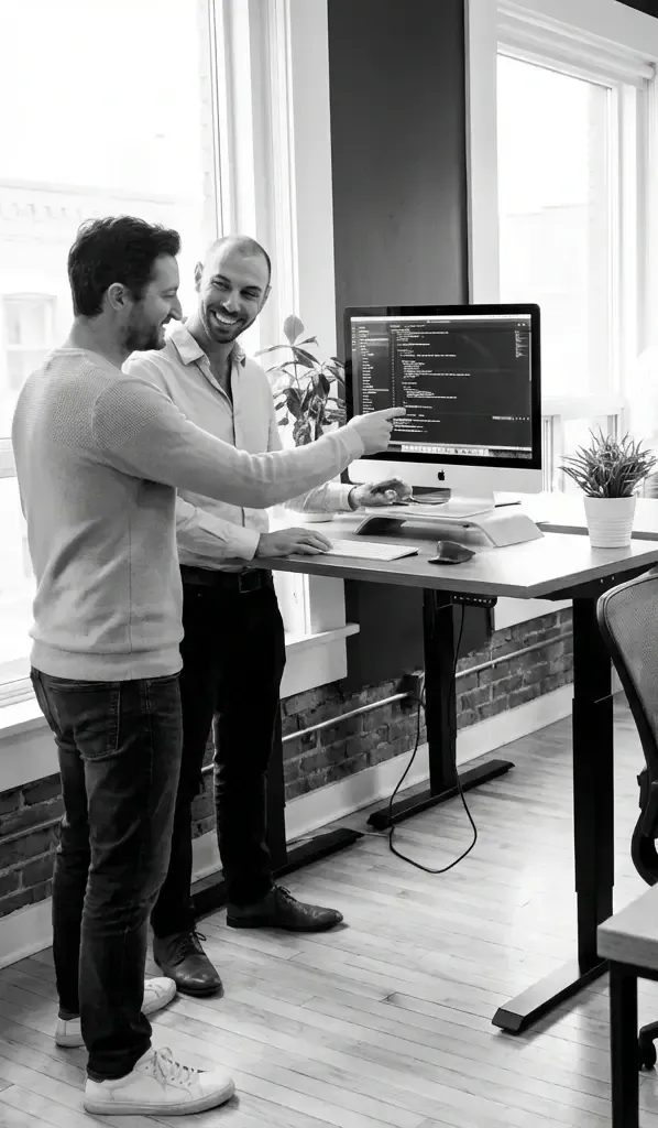 Adrien et Jason, l'équipe WEBASIX au travail